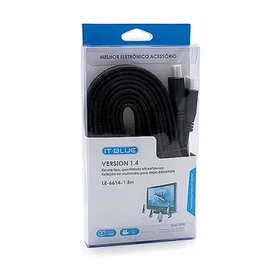 Cabo HDMI Ultra Hd Com Alta Resolução 1080p Com 1,80 Metros.