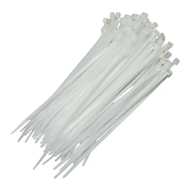 Abracadeira De Nylon 2,5mm X 100mm Branca 100 Pcs