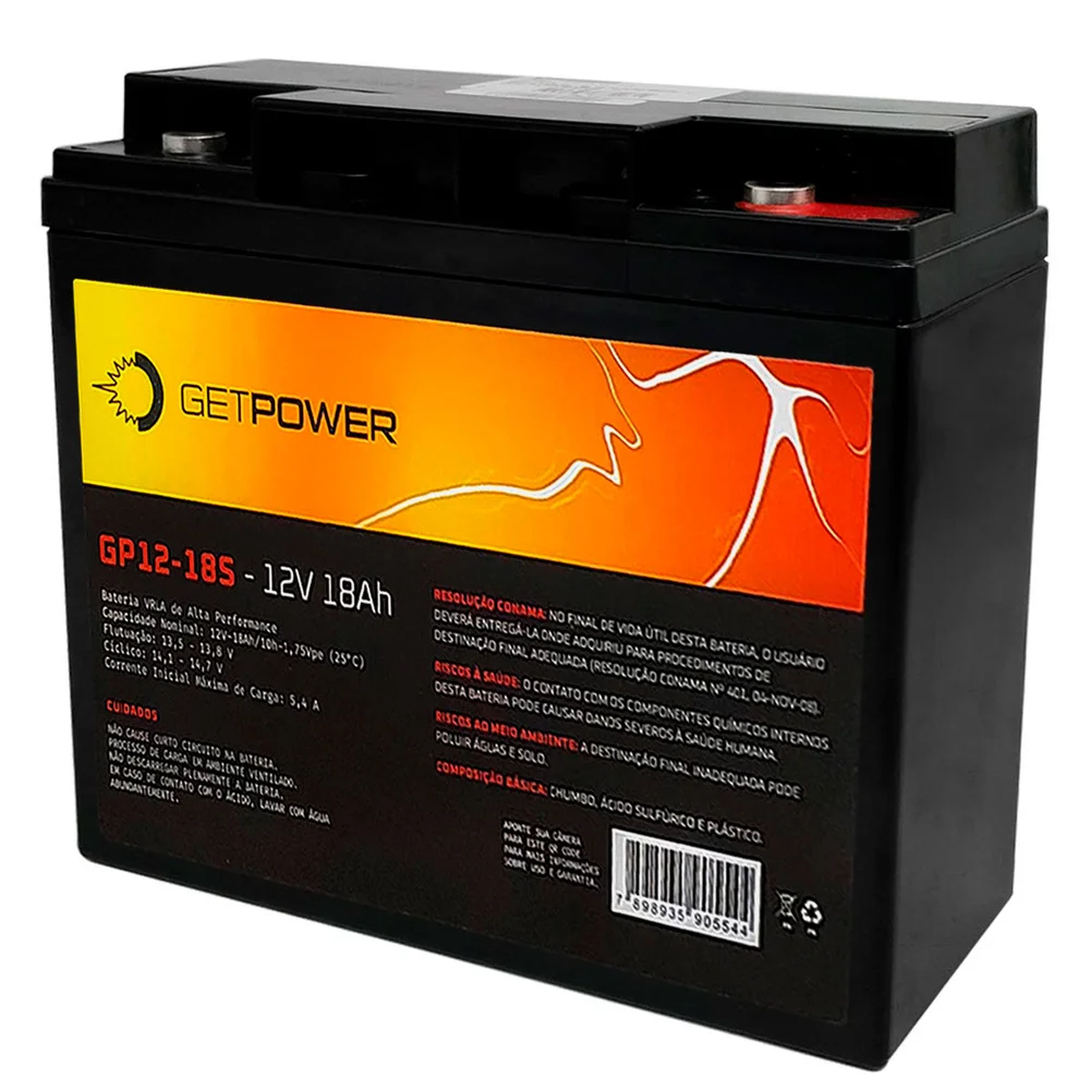 Imagem 2 de 3 do produto Bateria P/ Nobreak Getpower 12v 18ah - Gp12-18s