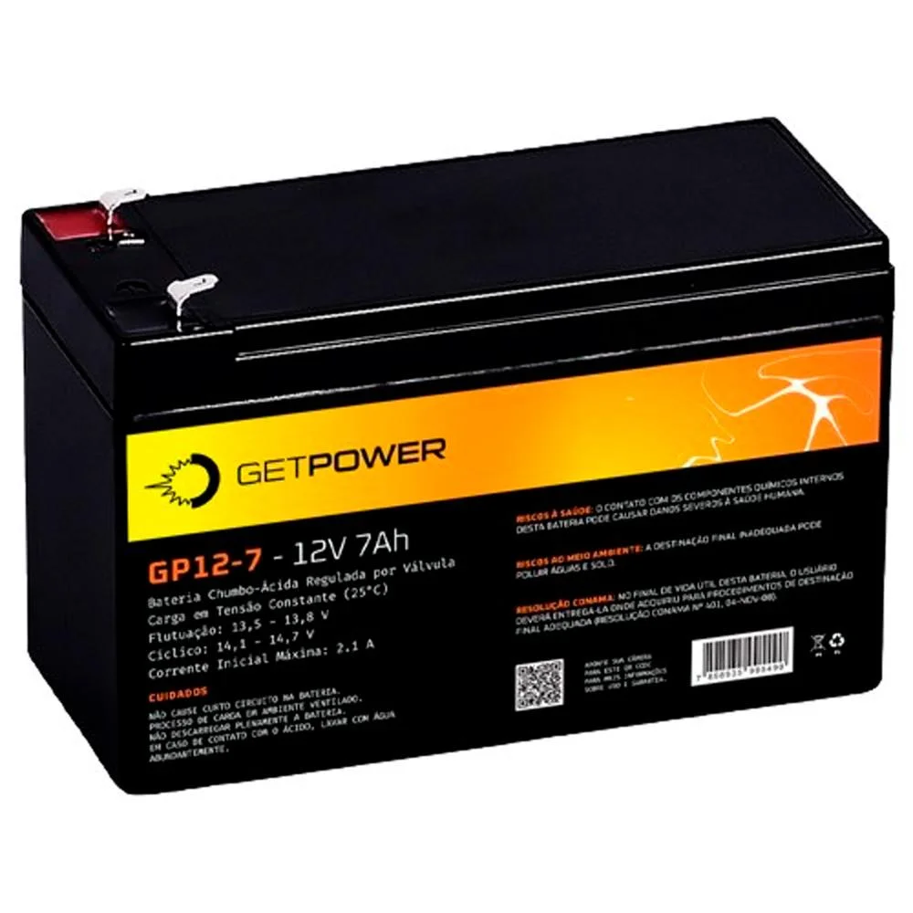Bateria P/ Nobreak Getpower 12v 7ah - Gp12-7 Bateria P/ Nobreak Getpower 12v 7ah - Gp12-7