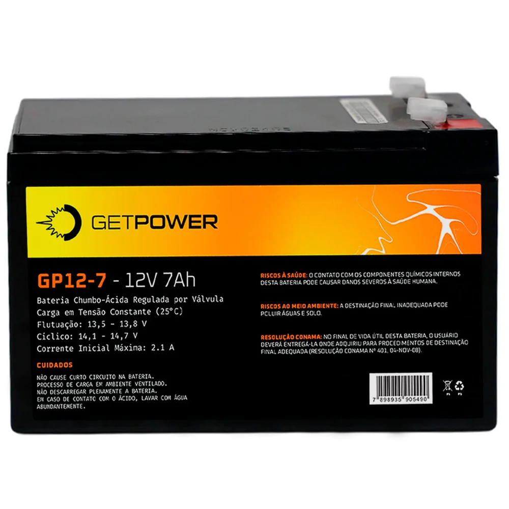 Bateria P/ Nobreak Getpower 12v 7ah - Gp12-7 Bateria P/ Nobreak Getpower 12v 7ah - Gp12-7