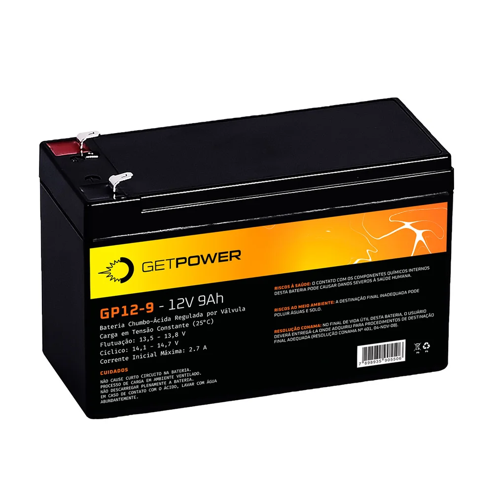 Bateria P/ Nobreak Getpower 12v 9ah - Gp12-9 Bateria P/ Nobreak Getpower 12v 9ah - Gp12-9