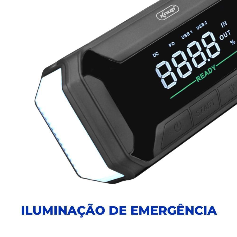 Acionador De Partida Portatil Zeus 2000 Usb Display Lcd 12v