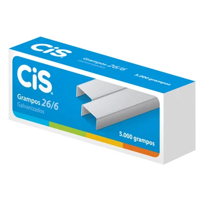 Grampos Para Grampeador Cis 26/6 Com 5000 Unidades - 179.5402