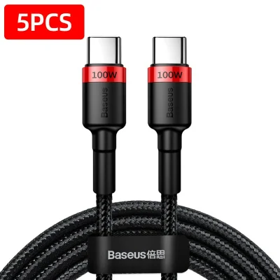 Cabo Usb Para Carregar Tipo C Baseus 100 W Vermelho Preto 5 Unidades 1m