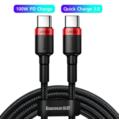 Cabo Usb Tipo C Baseus 5n 100w Vermelho Preto 1m
