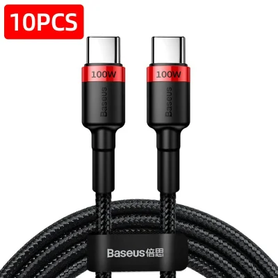 Cabo Usb Para Carregar Tipo C Baseus 100 W Vermelho Preto 10 Unid. 1m