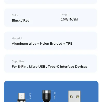 Cabo Pra Carregar Micro Usb Tipo C Topk Am59 Preto 1m
