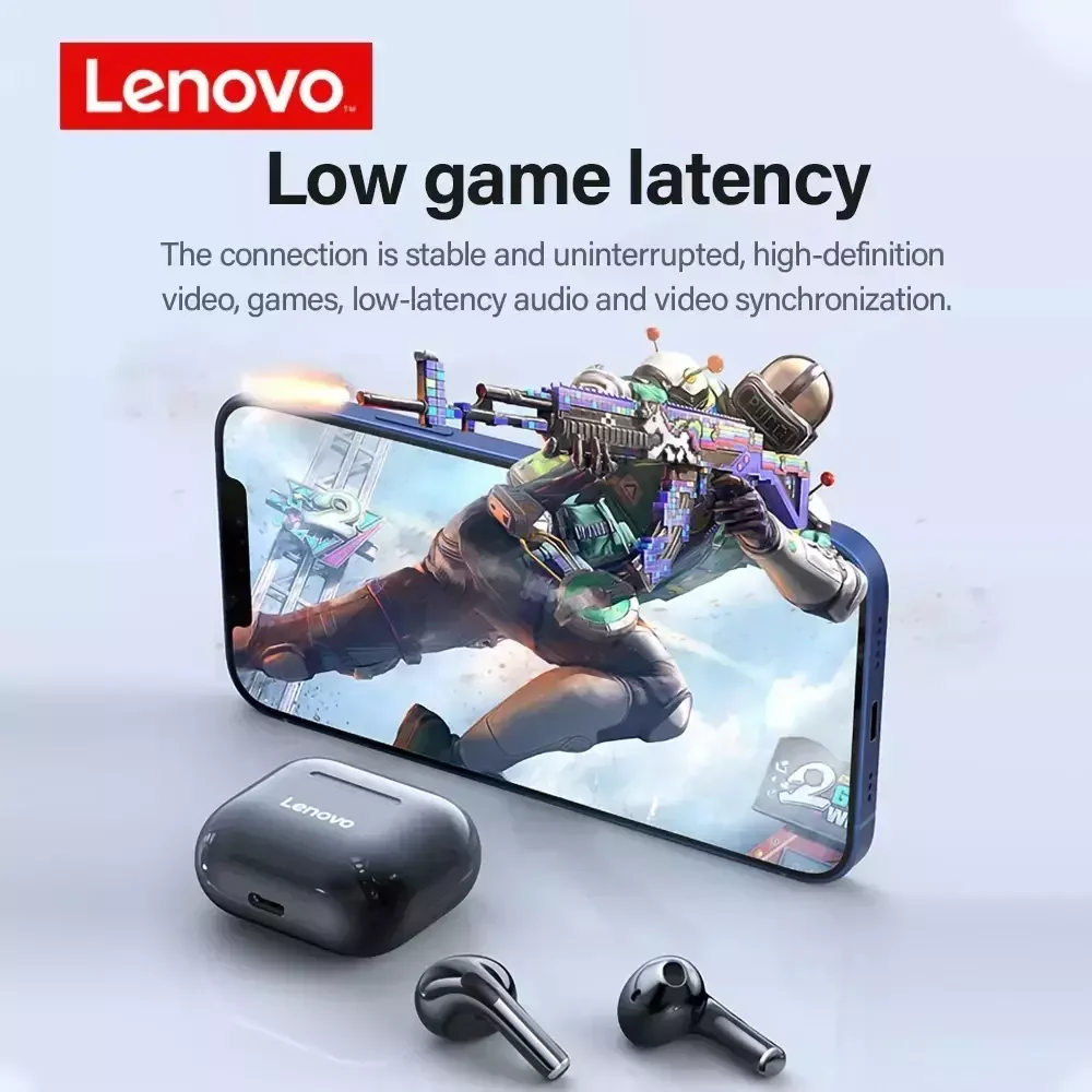 Imagem 3 de 3 do produto Fones De Ouvido Sem Fio Bluetooth Lenovo Lp 40 Preto.