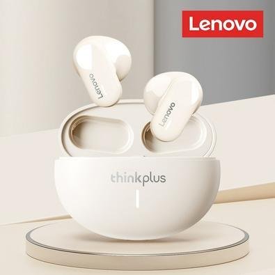 Fones De Ouvido Bluetooth Lenovo Lp19 Bege