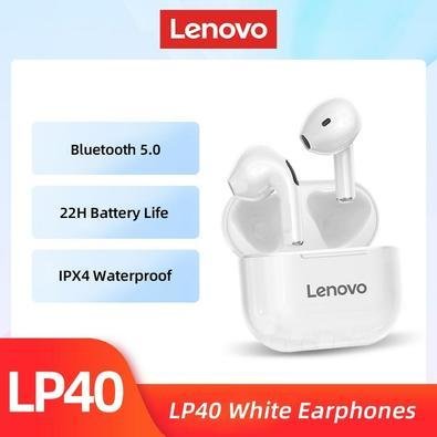 Fones De Ouvido Bluetooth Lenovo Lp40 Pro Branco