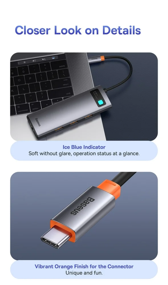Hub Usb Tipo C Baseus 200 Hub C Usb 6 Em 1 Hub Usb Tipo C Baseus 200 Hub C Usb 6 Em 1
