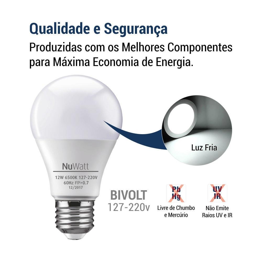 Imagem 3 de 3 do produto Kit 100 Lampada Led Bulbo 12w Samsung A65 E27 Luz Branca Fria