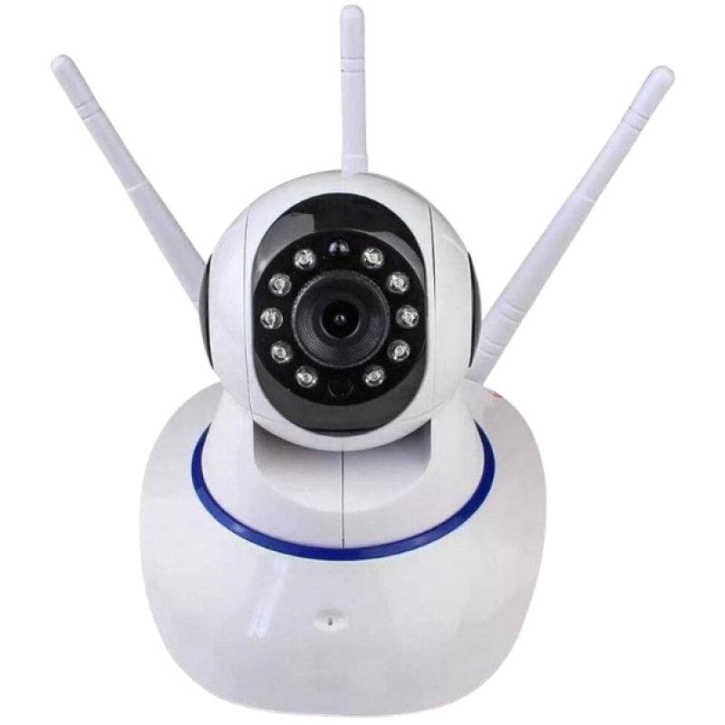 Câmera Ip Sem Fio 360° 3 Antenas Hd Wifi Visão Noturna Alarm