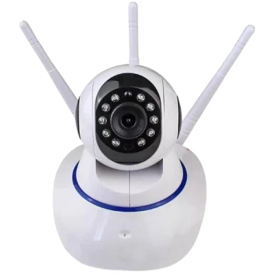Câmera Ip Sem Fio 360° 3 Antenas Hd Wifi Visão Noturna Alarm