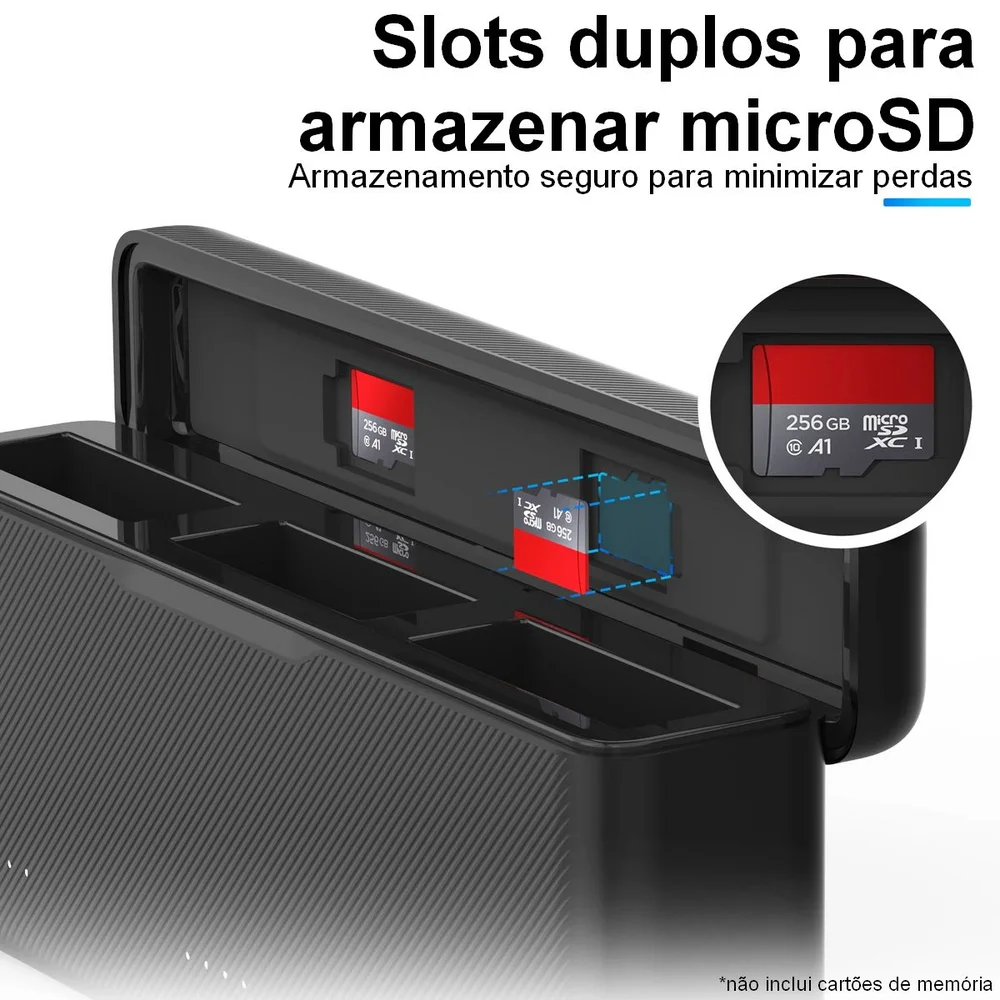 Imagem 3 de 5 do produto Carregador Triplo Para Dji Osmo Action 3 E 4 - Telesin