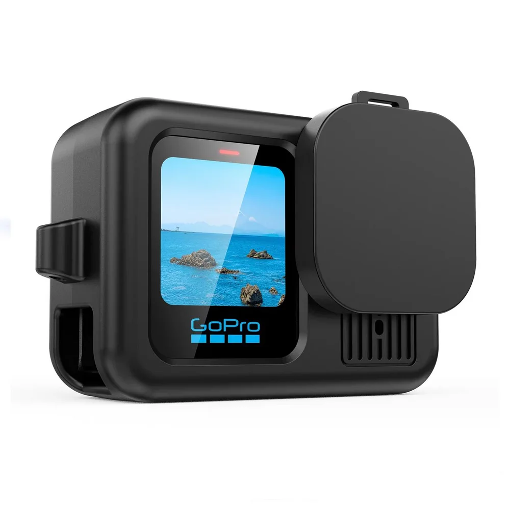 Capa Silicone + Tampa Lateral Aberta E Protetor Lente De Gopro 13 Cor:preto