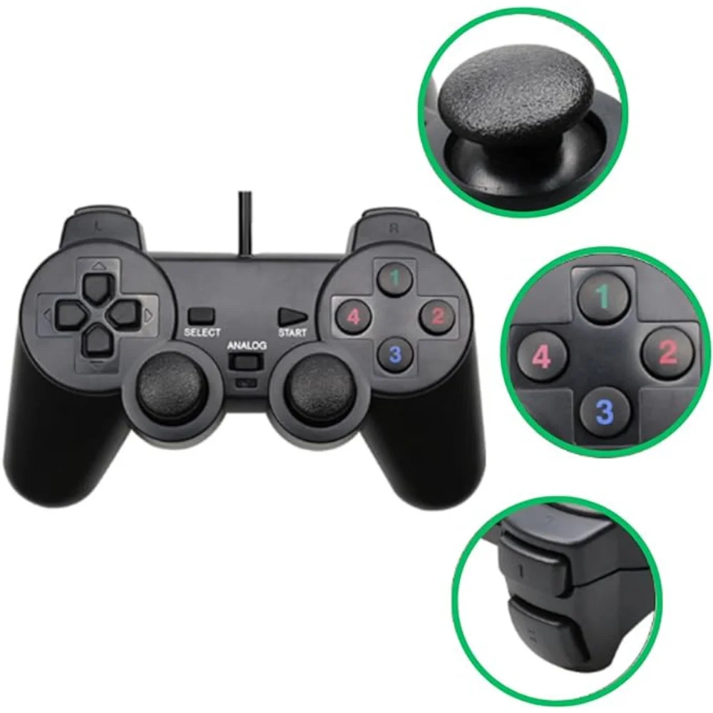 Kit 2 Controles Joystick Usb Para Computador Notebook Ps2