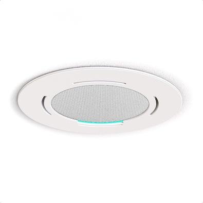 Suporte De Embutir No Teto Gesso Redondo Para Alexa Echo Pop Branco