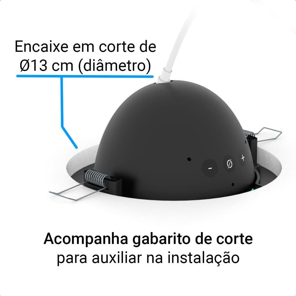 Imagem 5 de 5 do produto Suporte De Embutir No Teto Gesso Redondo Para Alexa Echo Pop Branco
