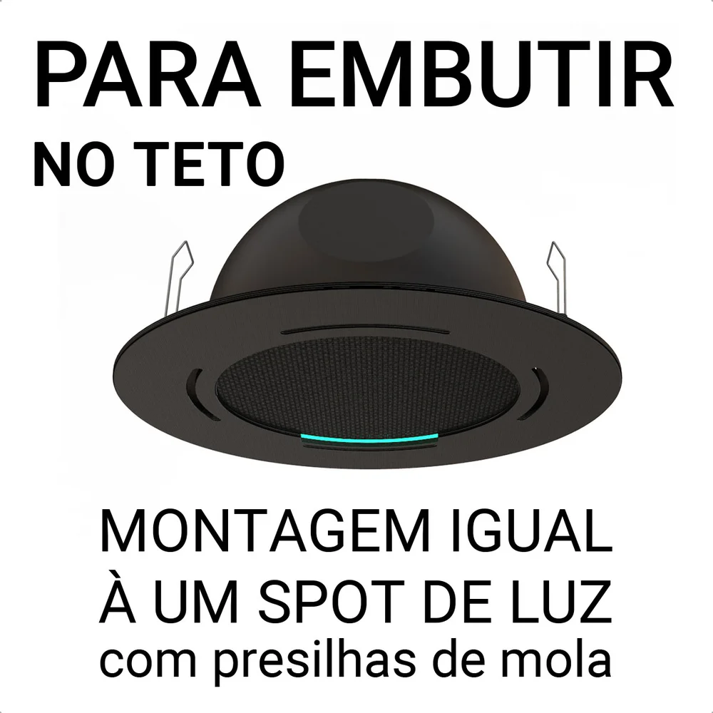 Imagem 2 de 5 do produto Suporte De Embutir No Teto Gesso Redondo Para Alexa Echo Pop Preto.