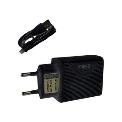 Carregador 2 Usb 3.1a Cabo Lightning Car-3159a Inova - Preto