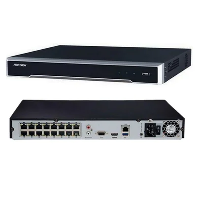 Hikvision Nvr Gravador Ultra Hd 4k 8mp 16 Canais Ds-7616ni-q2/16p, Preto