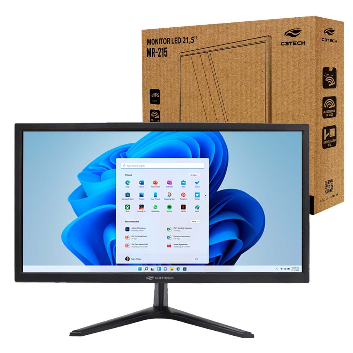 Monitor 21,5 Full Hd HDMI Vga 5ms 75hz Vesa Mr215 C3tech