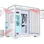 Gabinete Gamer K-mex Aquario Cg-w8ki Cyberpunk White Com Topo De Vidro E Display Digital