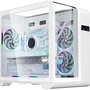 Gabinete Gamer K-mex Aquario Cg-w8ki Cyberpunk White Com Topo De Vidro E Display Digital