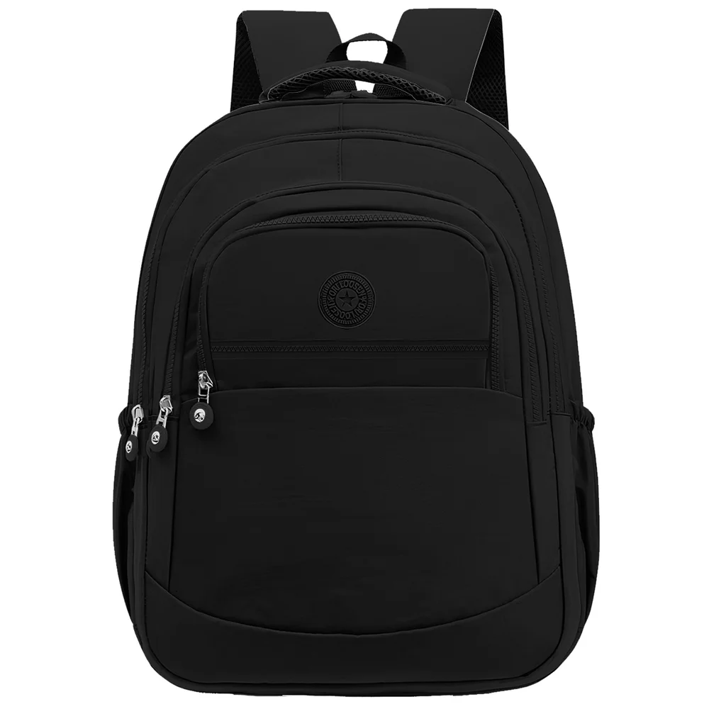 Imagem 2 de 5 do produto Mochila Feminina Escolar Casual Dia A Dia Bolsa Grande Espaço Notebook Faculdade Cor Preto