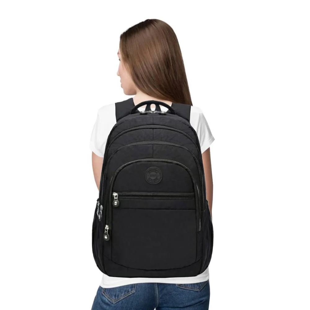 Imagem 5 de 5 do produto Mochila Feminina Escolar Casual Dia A Dia Bolsa Grande Espaço Notebook Faculdade Cor Preto