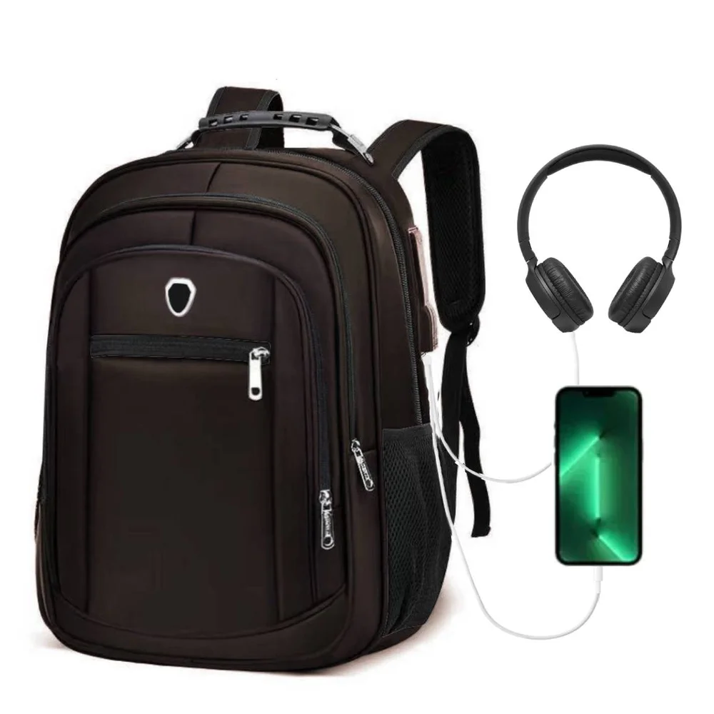 Imagem 3 de 5 do produto Mochila Escolar Pequena Masculina Feminina Garrafa Trabalho Espaço Notebook Faculdade Cor Marrom