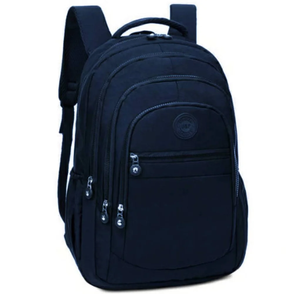 Imagem 1 de 5 do produto Mochila Feminina Escolar Casual Dia A Dia Bolsa Grande Espaço Notebook Faculdade Cor Azul Marinho