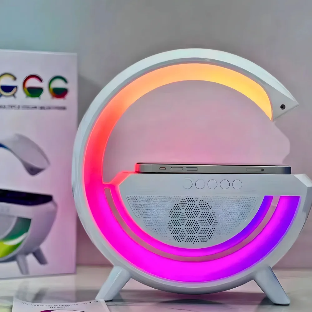 Imagem 3 de 5 do produto Luminária Inteligente Com Caixa De Som E Carregador Indução