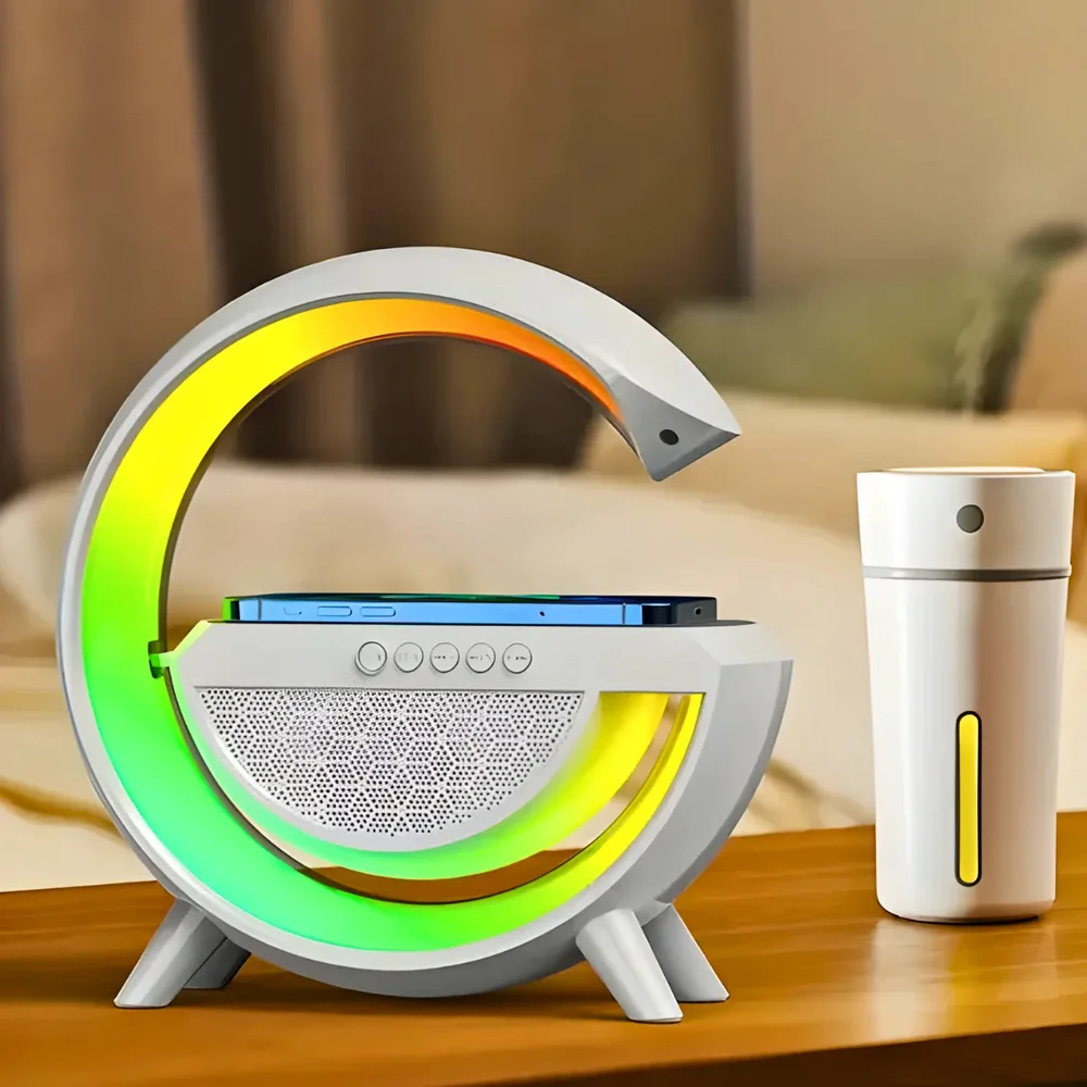 Imagem 4 de 5 do produto Luminária Inteligente Com Caixa De Som E Carregador Indução