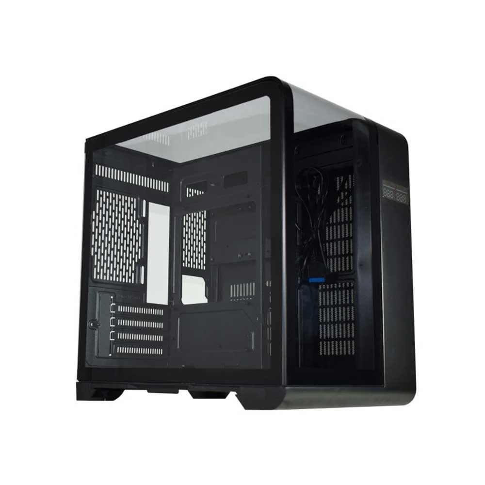 Imagem 3 de 5 do produto Gabinete Gamer K-mex Aquario Cg-48ki Cyberpunk Preto Com Topo De Vidro E Display Digital