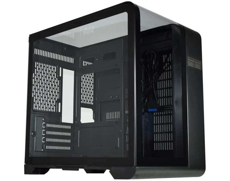 Imagem 4 de 5 do produto Gabinete Gamer K-mex Aquario Cg-48ki Cyberpunk Preto Com Topo De Vidro E Display Digital