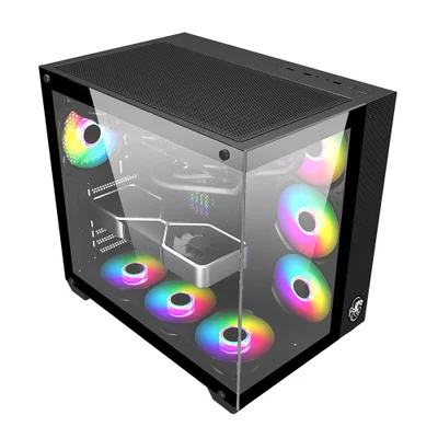 Gabinete Gamer Arbaton Vidro Temperado ARGB Preto Draxen(drn30a-bk).