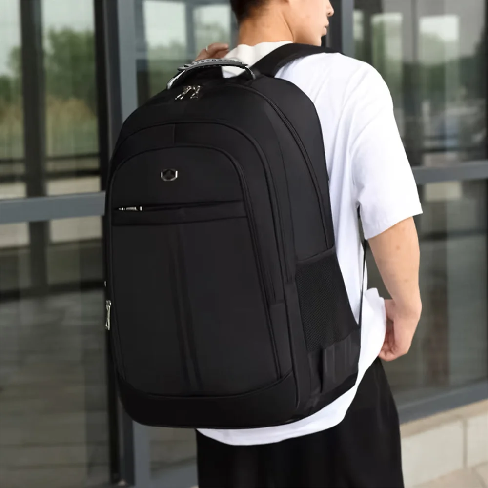 Imagem 5 de 5 do produto Mochila Grande Executiva Escolar Viagem Bolso Para Garrafa Espaço Notebook Preto.