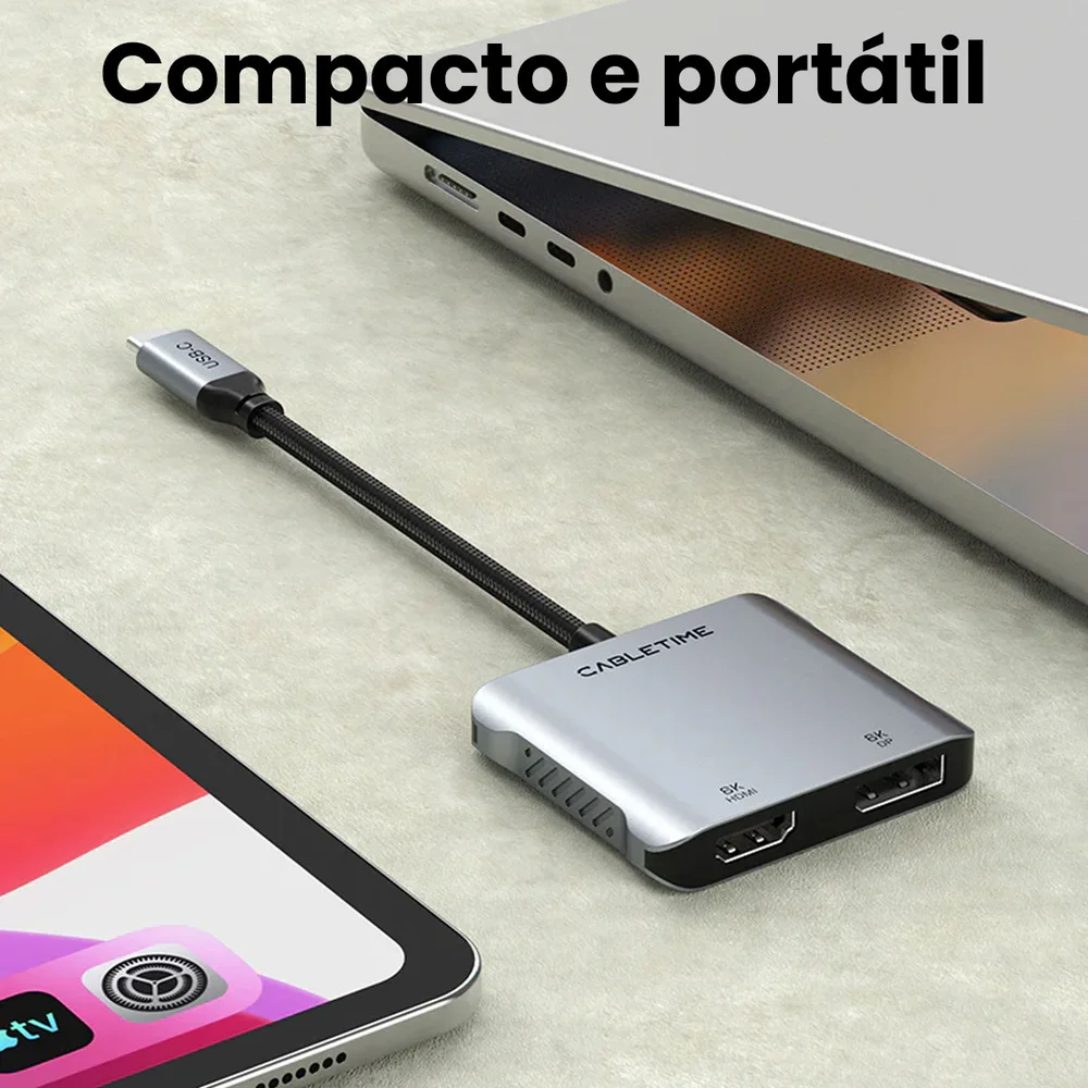 Imagem 2 de 5 do produto Adaptador Cabletime Displayport - 4 Em 1.