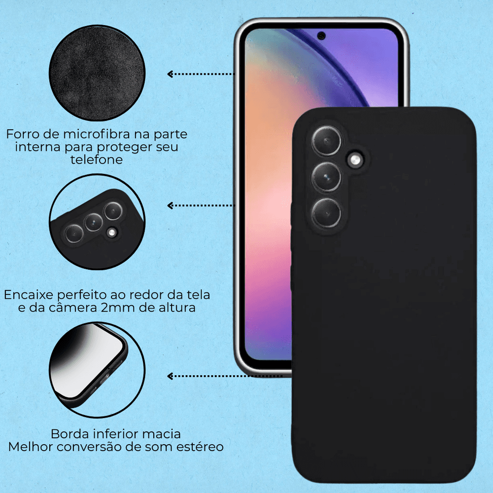 Imagem 4 de 5 do produto Capa Capinha Case Silicone Aveludada Premium Samsung A54