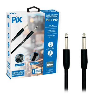 Cabo P10 P10 Mono 100% Cobre Para Instrumentos - 10 Metros