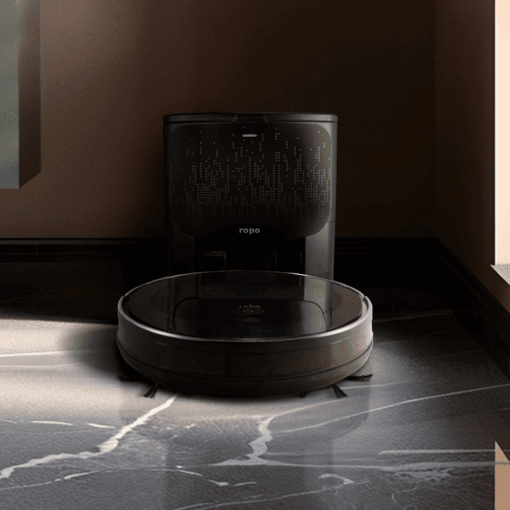 Imagem 4 de 5 do produto Robô Aspirador Ropo Smart Pet + Estação Autolimpante 3 Em 1 Google, Alexa, Controle Por App Preto - 127v