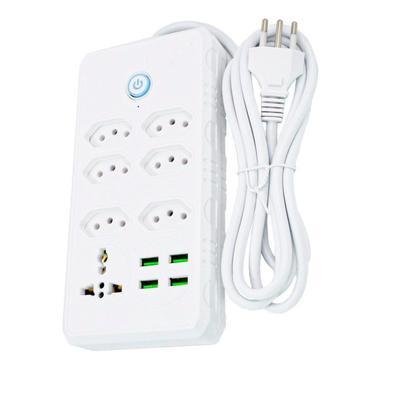 Filtro De Linha Regua Extensão Com 4 Tomadas 4 Usb Com Controle De Liga E Desligal Cabo 2m 110-220