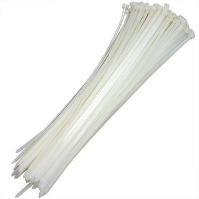 Abraçadeira De Nylon Branco 50 Uni Enforca Organizador De Cabos 380mm X 4.8mm Cinta Plastica