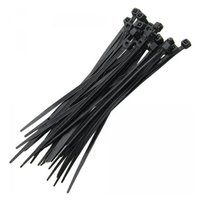 Abraçadeira De Nylon Preto 50 Uni Enforca Cinta Plastica Gato 380mm X 4.8mm