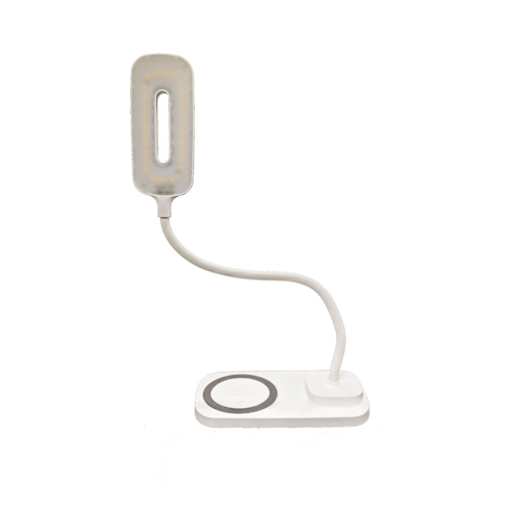 Luminaria De Mesa LED Carregamento Sem Fio Induçao Celular Articulavel 3 Cores  Touch