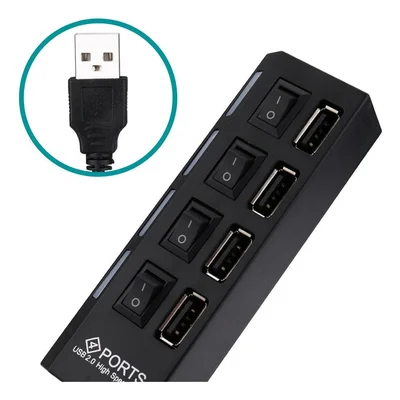 Cabo Hub Usb Extensor 2.0 4 Portas High Speed Pendrive Mouse