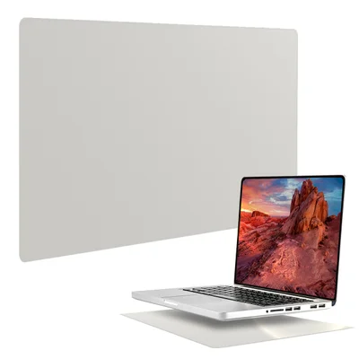 Mouse Pad Notebook Pequeno Sintético Antiderrapante Setup De Trabalho Escritório Cor Cinza